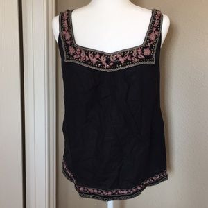 Embroidered black and pink LUCKY BRAND tank